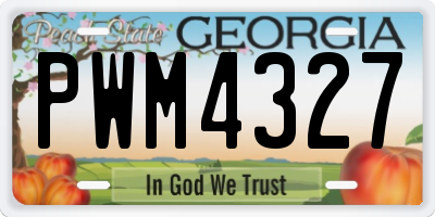 GA license plate PWM4327