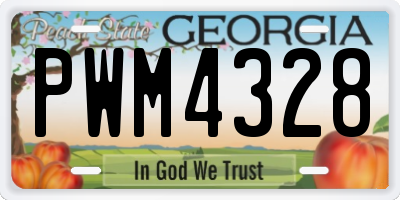 GA license plate PWM4328