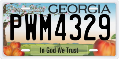 GA license plate PWM4329