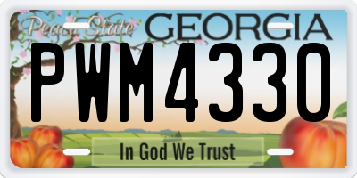 GA license plate PWM4330