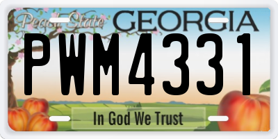 GA license plate PWM4331