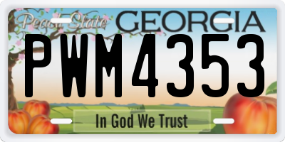 GA license plate PWM4353