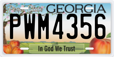 GA license plate PWM4356