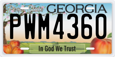 GA license plate PWM4360