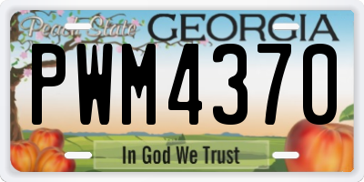 GA license plate PWM4370