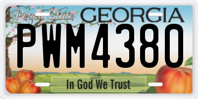 GA license plate PWM4380