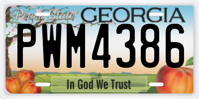 GA license plate PWM4386