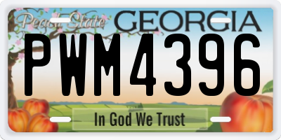 GA license plate PWM4396