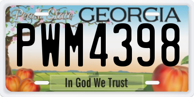 GA license plate PWM4398
