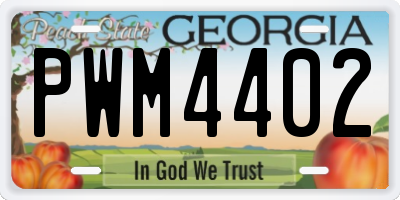 GA license plate PWM4402