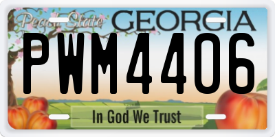 GA license plate PWM4406