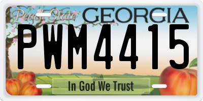 GA license plate PWM4415
