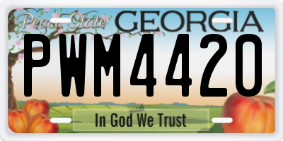 GA license plate PWM4420