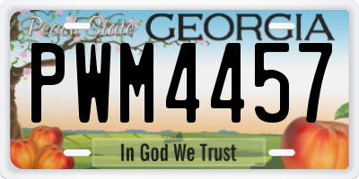 GA license plate PWM4457