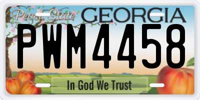 GA license plate PWM4458