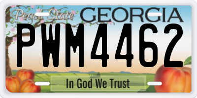 GA license plate PWM4462