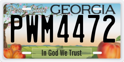 GA license plate PWM4472