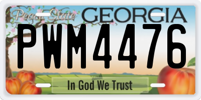 GA license plate PWM4476