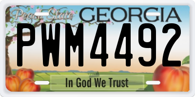 GA license plate PWM4492