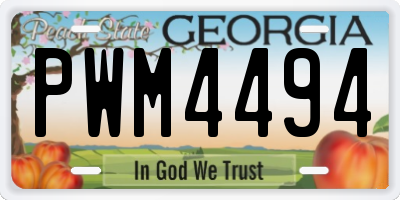 GA license plate PWM4494
