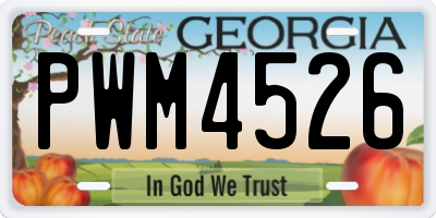 GA license plate PWM4526