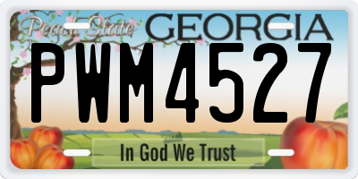 GA license plate PWM4527