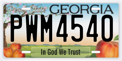 GA license plate PWM4540
