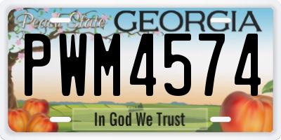 GA license plate PWM4574
