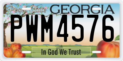 GA license plate PWM4576