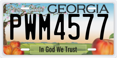 GA license plate PWM4577