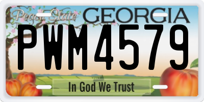 GA license plate PWM4579