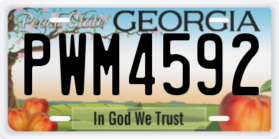 GA license plate PWM4592