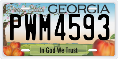 GA license plate PWM4593
