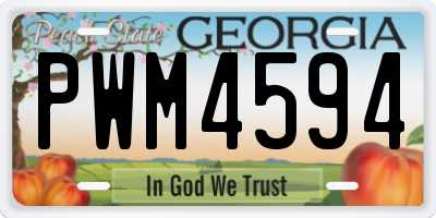GA license plate PWM4594