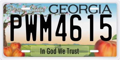 GA license plate PWM4615
