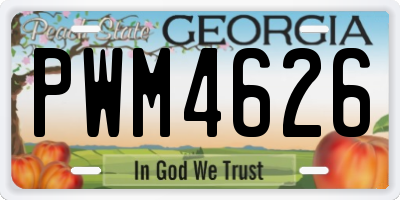 GA license plate PWM4626