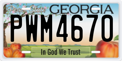 GA license plate PWM4670