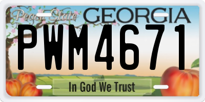 GA license plate PWM4671