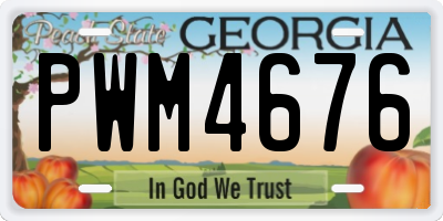 GA license plate PWM4676