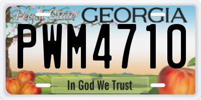 GA license plate PWM4710