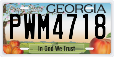GA license plate PWM4718