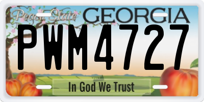 GA license plate PWM4727