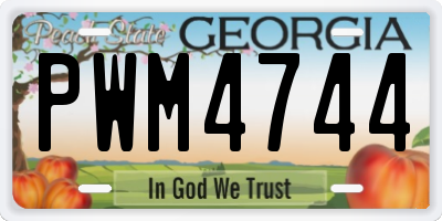 GA license plate PWM4744