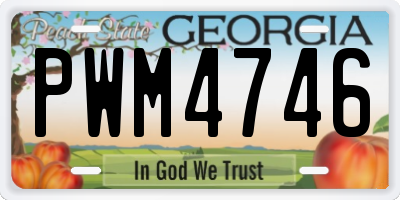 GA license plate PWM4746