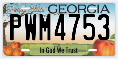 GA license plate PWM4753