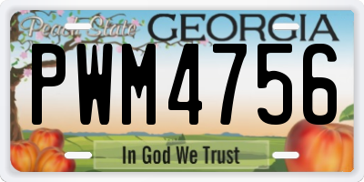 GA license plate PWM4756
