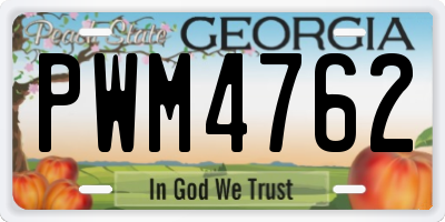 GA license plate PWM4762