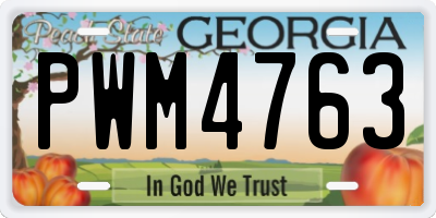 GA license plate PWM4763