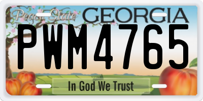 GA license plate PWM4765