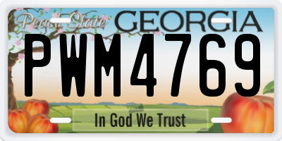 GA license plate PWM4769